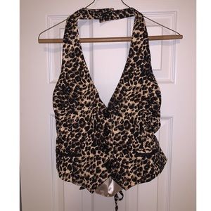 Leopard halter top